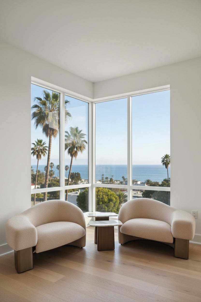 beige armchair set for corners