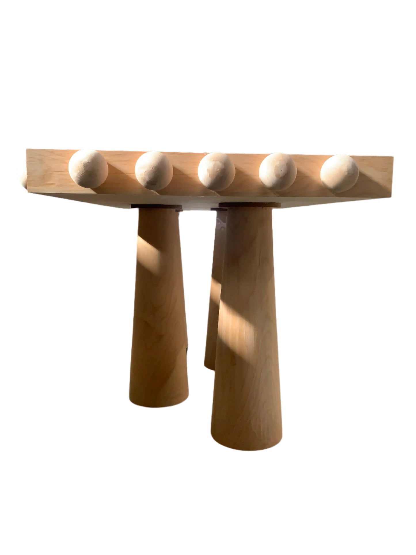 Dot Rectangular Wood Dining Table in Light Oak
