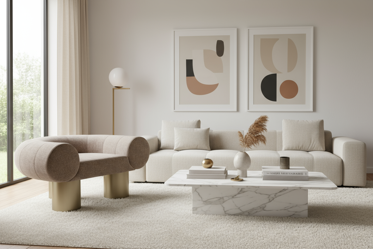 Mia modern armchair wit rounded arms by Statements by J