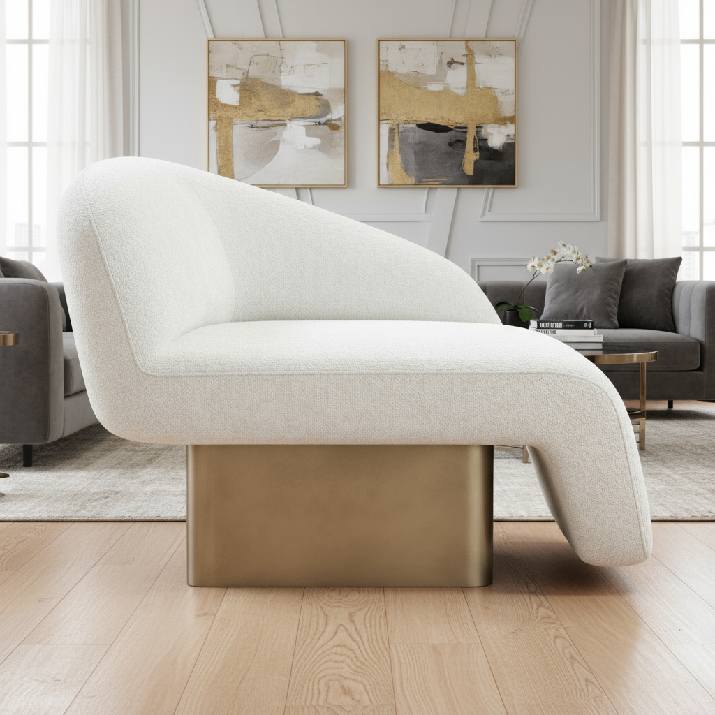 Kaia left arm accent chair with footrest by Statements by J