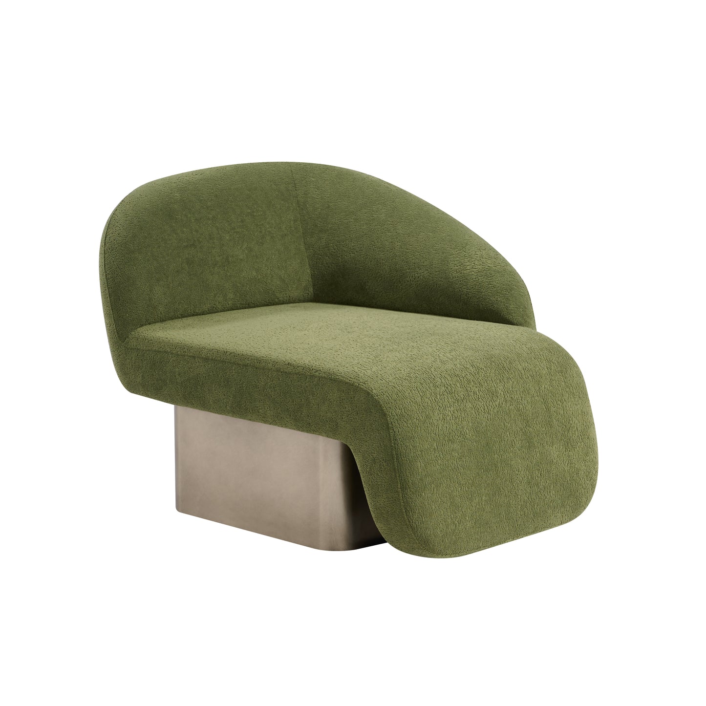 Kaia green armchair with a metallic base oby Statements by J