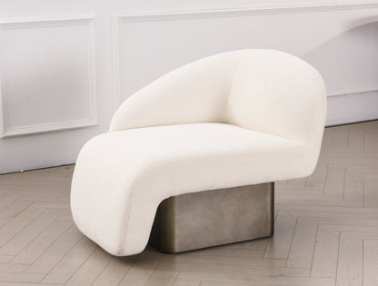 Kaia right arm white boucle luxury accent chair by Statements by J