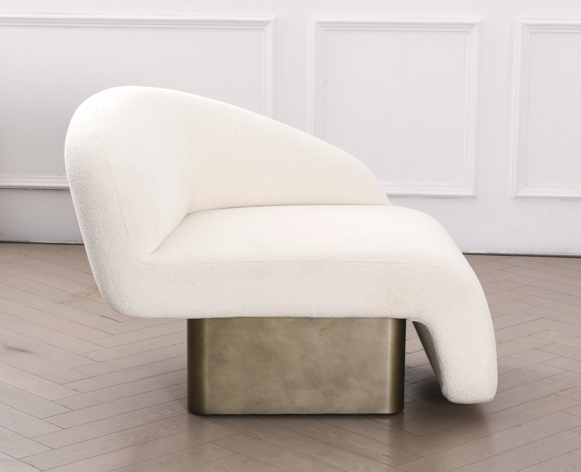 Kaia white and gold lounge chair by Statements by J