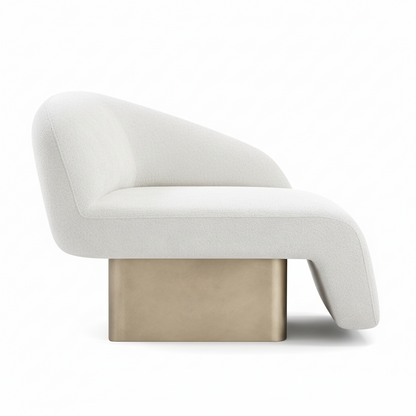 Kaia Modern white  boucle accent chair with gold  base by Statements by J