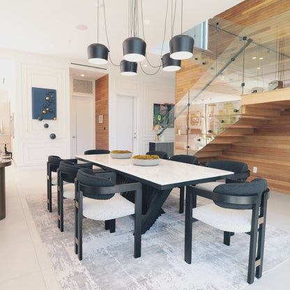 Conan Wood Dining Armchair Chair in Black and White