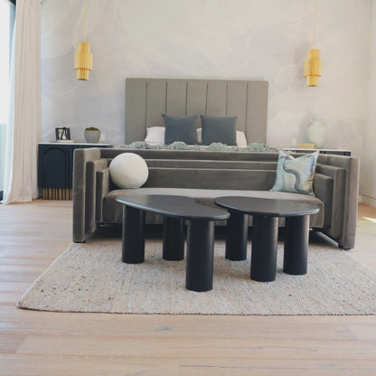 Fendy Set of 2 Free Form Wood Coffee Tables