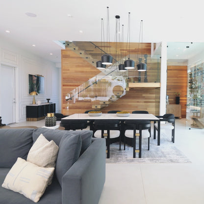 Waterfall Rectangular Marble Top 71" long Dining Table