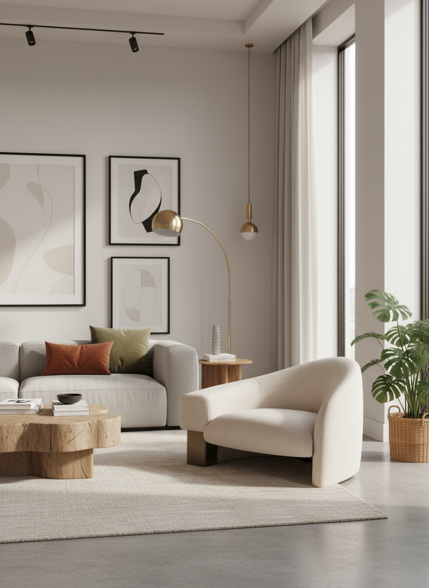 Lucques large white living room accent chair by Statements by J