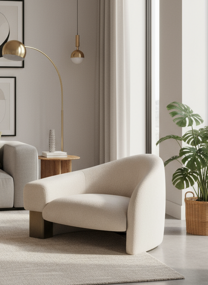 Lucques curved modern  armchair by Statements by J