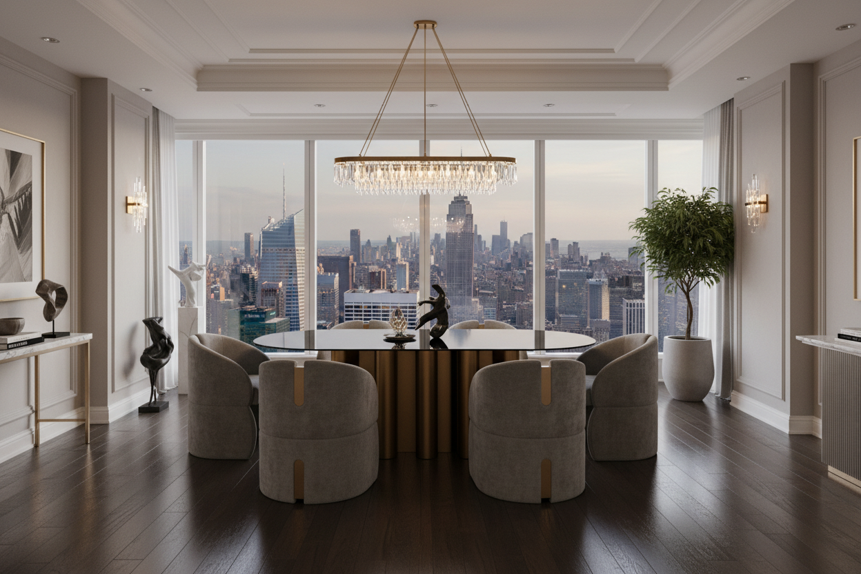 modern dining room set with archairs