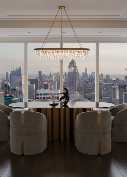 gray and gold dining table set