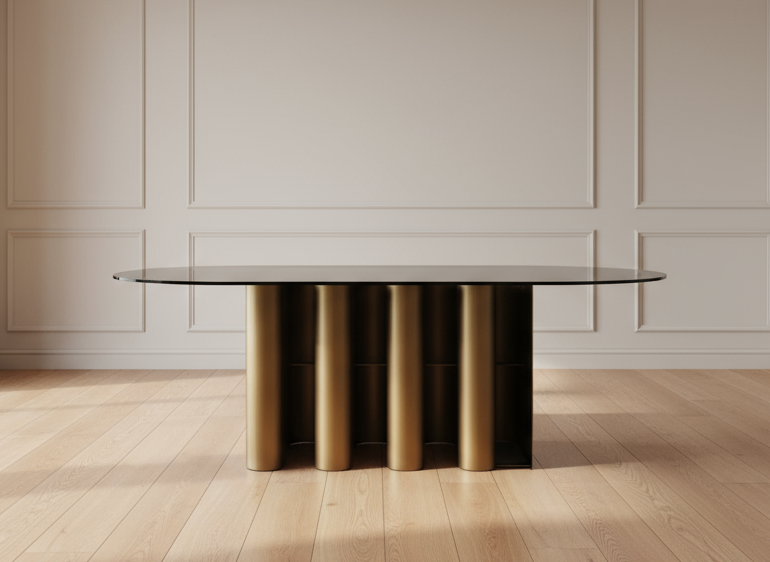 Romeo modern glam oval dining room table by Statements by J