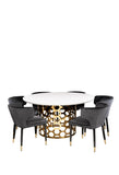 Laguna Dining Set for 6 with Black and Gold Chairs