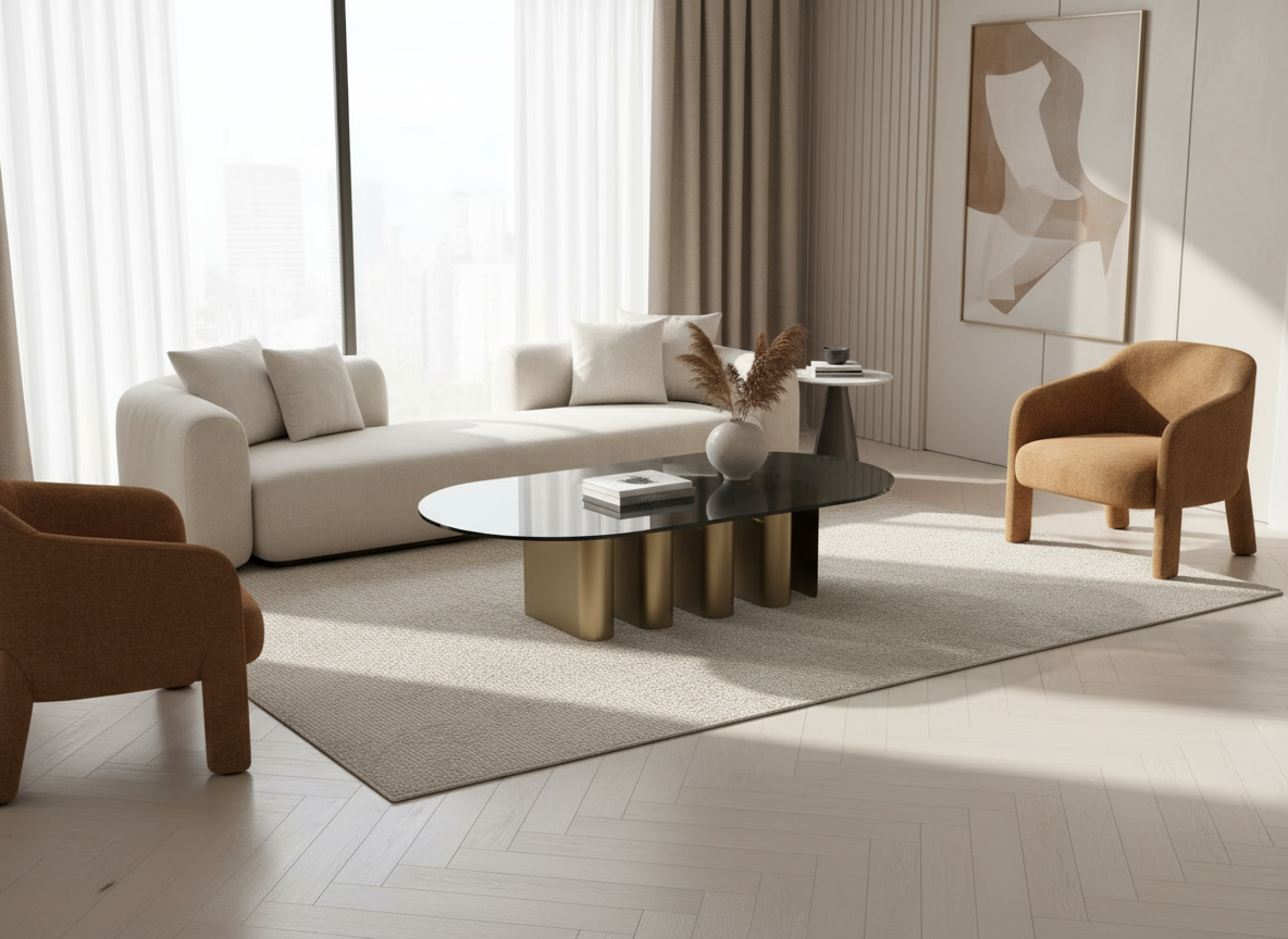 modern oval living room table by Statements by J