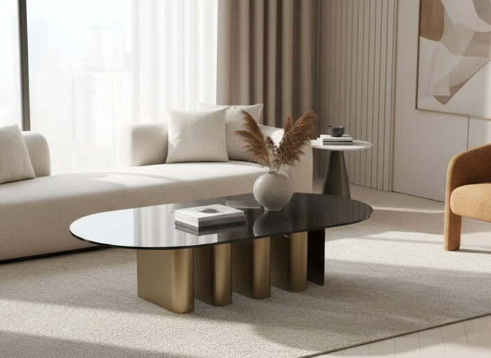 Romeo mid-century modern wavy coffee table by Statements by J