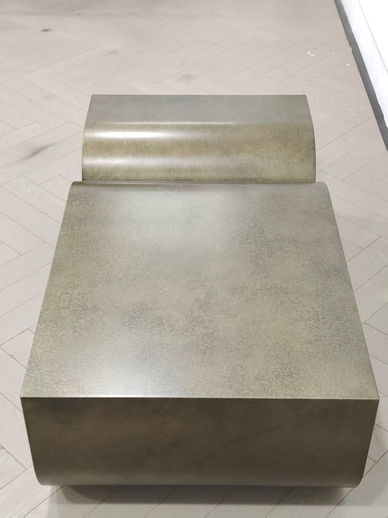 Modern antique brass coffee table by Statements by J