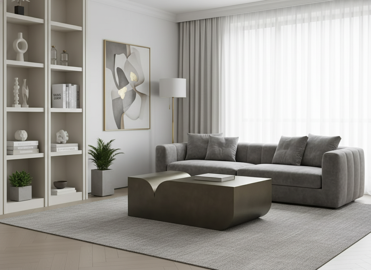 bronze modern coffee table by Statements by J