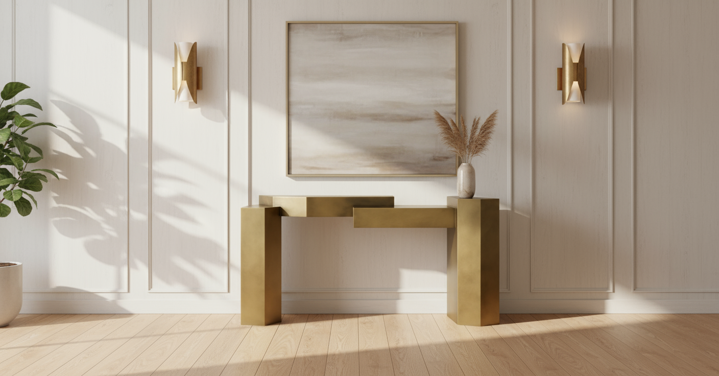 brass artistic entry way table