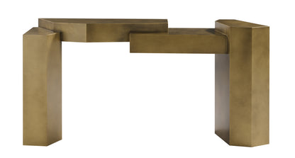 Derek sculptural brass console table by Statements by J
