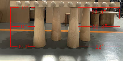 Dot Rectangular Wood Dining Table in Light Oak