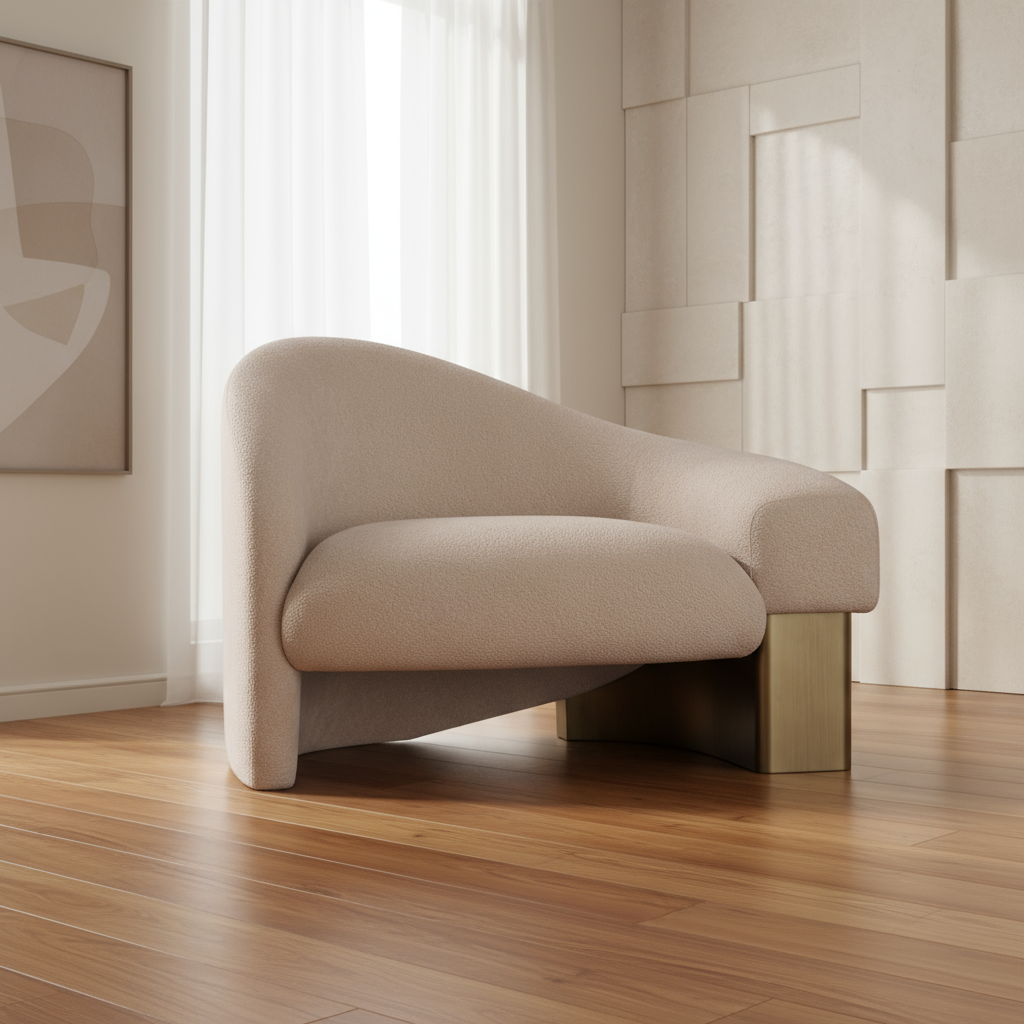 Lucques curved luxury living room accent chair by Statements by J