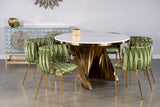 A69G-Waterfall Marble Top Dining Table in Gold