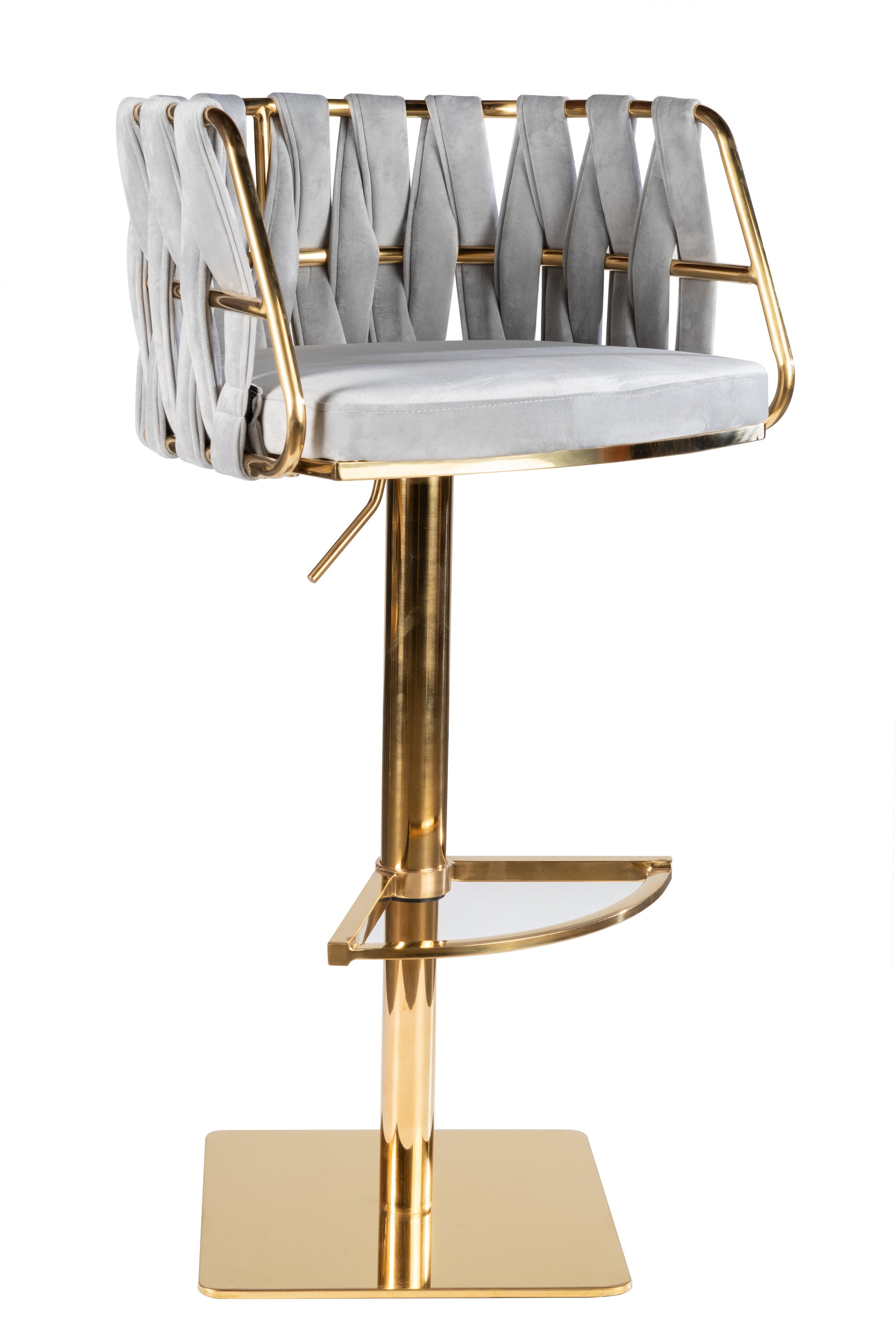 gray and gold swivel counter chair stool