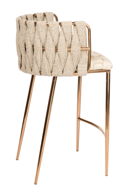 Milano Counter Chair in Off White And Gold