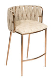 1538CS-BGEG-Milano Counter Chair in Off White And Gold-PRE-ORDER