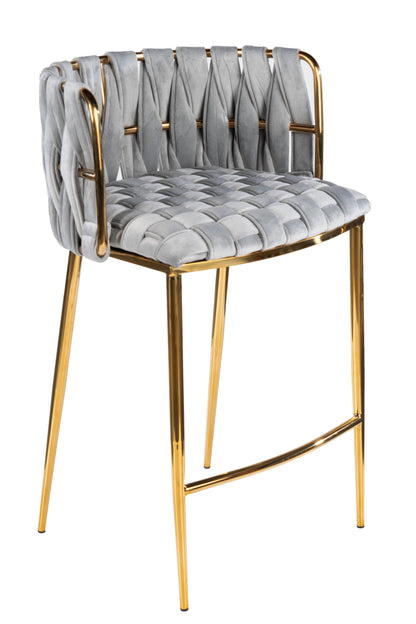 Milano Counter Chair in Gray And Gold