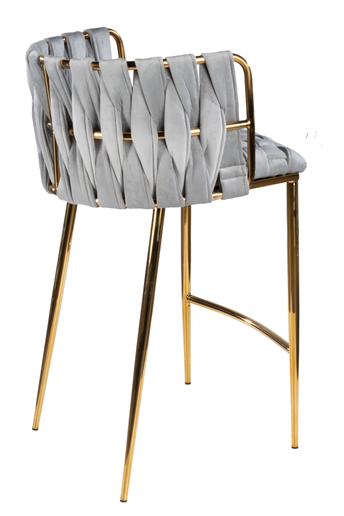 Milano Counter Chair in Gray And Gold