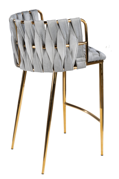 Milano Counter Chair in Gray And Gold