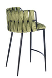 1538CS-GREEN-BLK-Milano Counter Chair in Green and Black