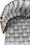 1538DC-GRYG-Milano Dining Chair in Gray and Gold