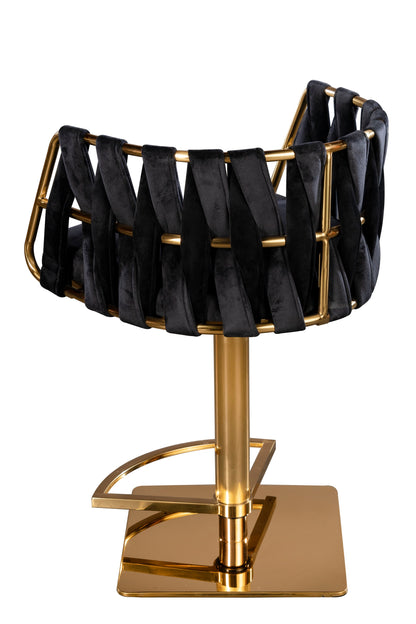 Milano Adjustable Swivel Bar /Counter Chair in Gold and Black-PRE-ORDER