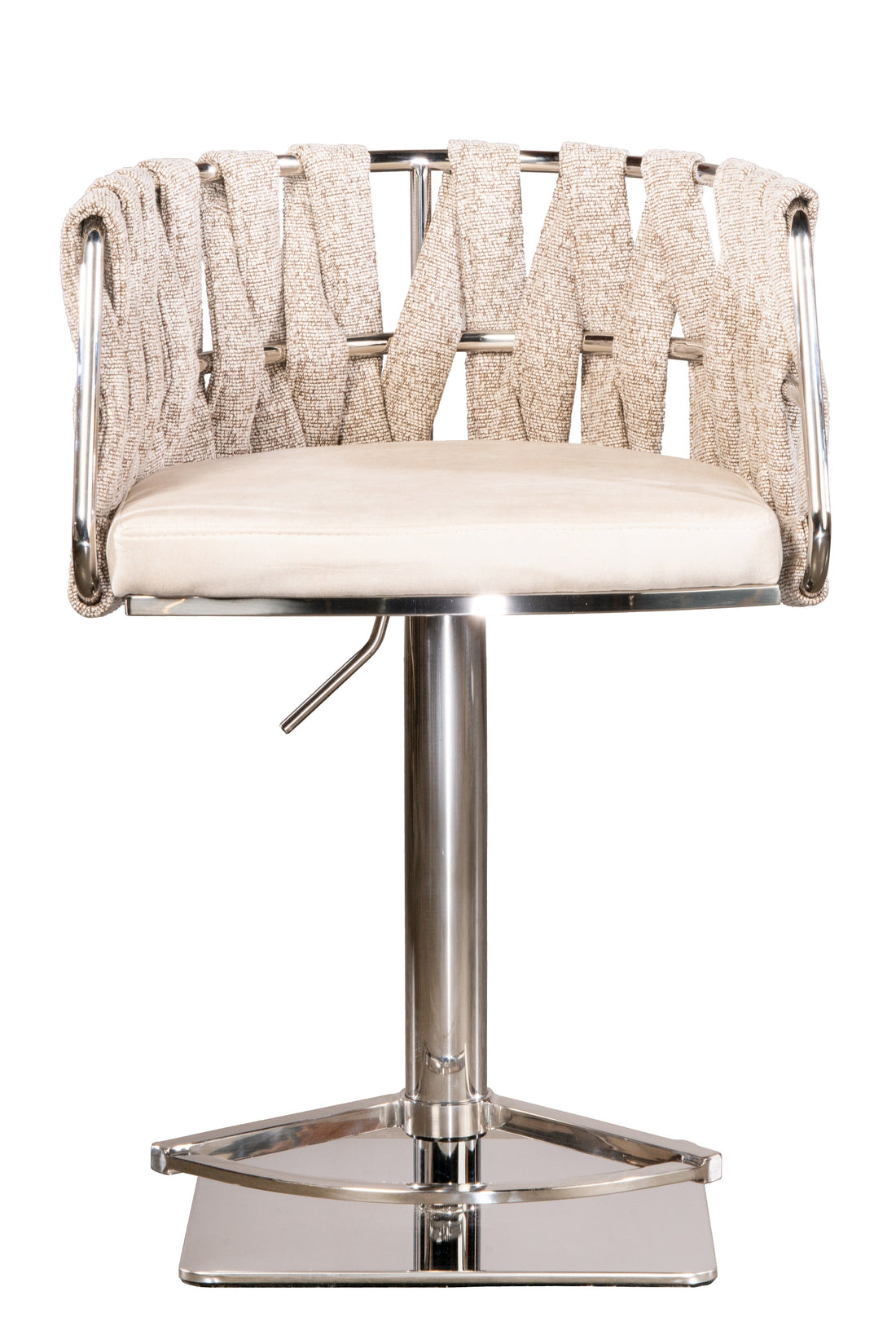 Milano Adjustable Swivel Bar /Counter Chair in Silver and Off White Statements by J