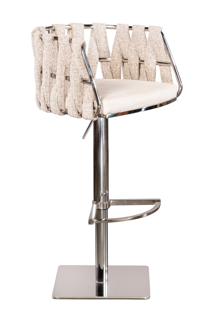 1610GBGEGSMilano Adjustable Swivel Bar /Counter Chair in Silver and