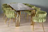 19396-Lorenzo Gold Rectangular Dining Table