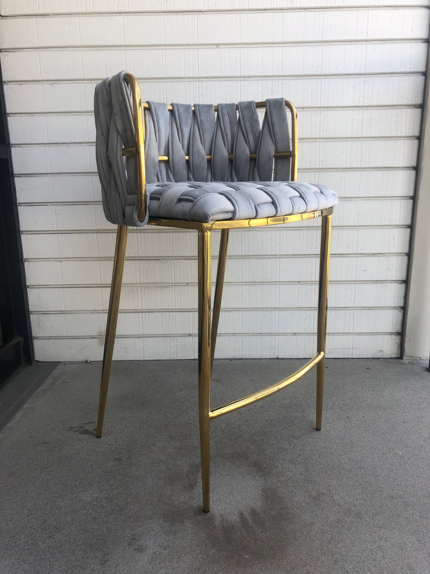 Milano Counter Chair in Gray And Gold