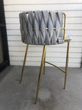 1538CS-GRYG-Milano Counter Chair in Gray And Gold