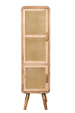 9B4776W-Shia Tall Cane Accent Cabinet