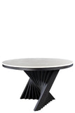 A69BLK-Round Waterfall Dining Set for 6 in Off White