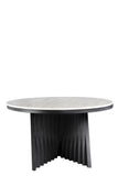 A69BLK-Round Waterfall Dining Set for 6 in Gray-PRE-ORDER
