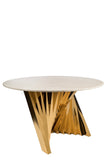 Round Waterfall Dining Set for 6 in Ivory