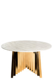 Round Waterfall Dining Set for 6 in Ivory