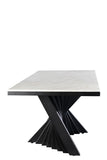 A70BLK-Black Waterfall Dining Set for 8 in Gray