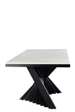 A70BLK-Waterfall Rectangular Marble Top Dining Table