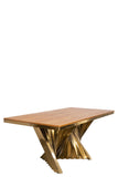 A70G-WOOD-Waterfall Rectangular Wood Top Dining Table