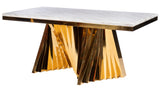 A70G-Waterfall Rectangular Marble Top Dining Table