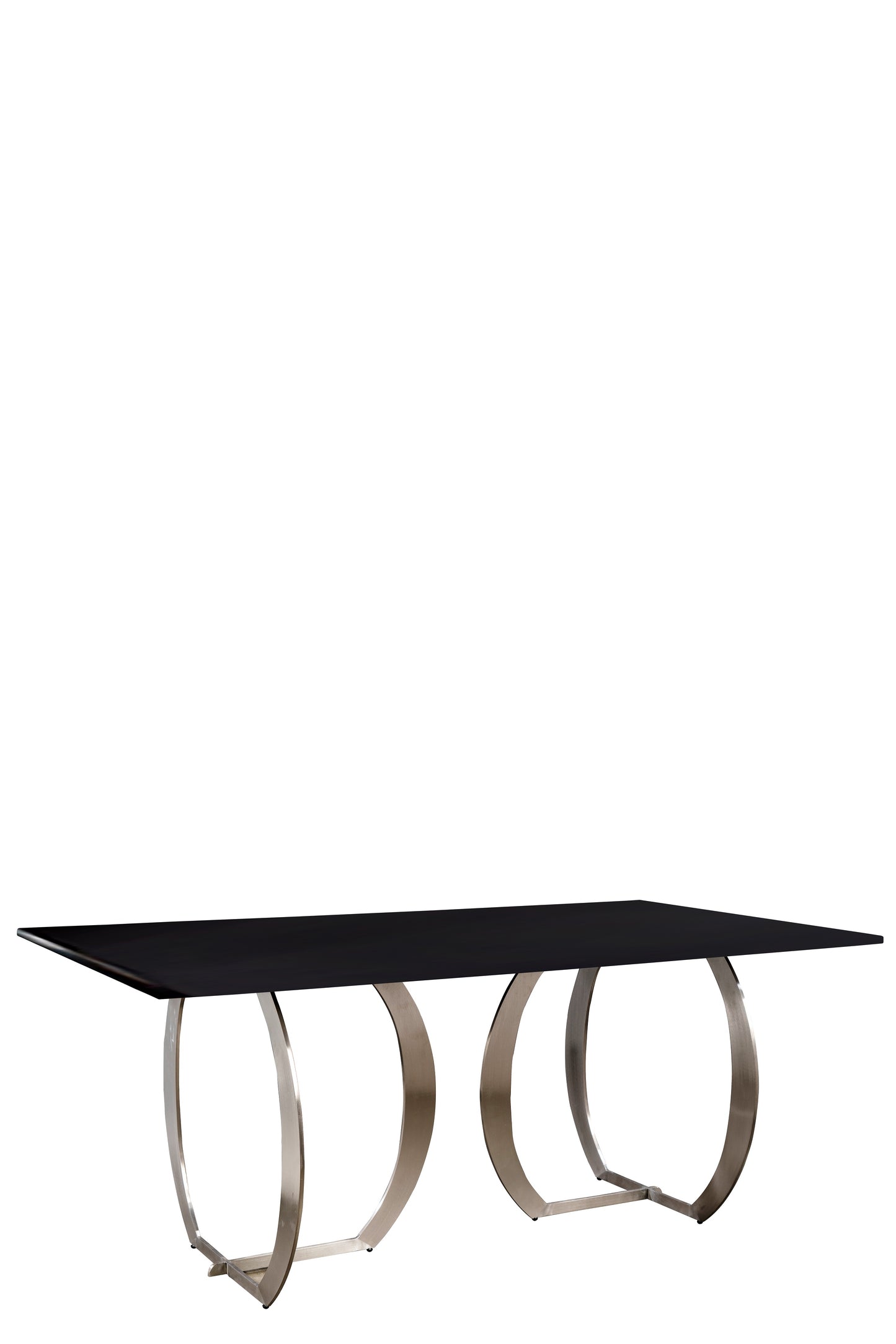 Monique Glass Top Dining Table  in Silver